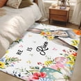 thumbnail image 4 of Area Rugs for Living Room Bedroom, Easter 4'x6' Rug Washable Carpet Runner Indoor Outdoor, Easter Bunny Spring Watercolor He Is Risen Flowers Non Slip Accent Floor Mats Rug for Kitchen, Office, 4 of 8