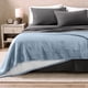 thumbnail image 2 of Bare Home Manta de Cama de Felpa Sherpa Mullida y Suave, Reversible, Liviana, Tamaño Matrimonial/queen, Azul Polvoriento, 2 of 6