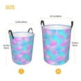 thumbnail image 5 of Balery Purple Dragon Scales Round Laundry Basket with Handles Waterproof Freestanding Laundry Hamper for Clothes Toys in the Dorm and Family-Small, 5 of 8