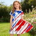 thumbnail image 5 of Amidoa Girl Dresses 4th of July Swing A-Line Short Sleeve Dress Casual Summer Sundress for Kids Multicolor Size 5T, 5 of 9