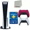 Sony Playstation 5 Disc Version (Sony PS5 Disc) with Cosmic Red Extra Controller, 12-Month PSN Membership and Microfiber Cleaning Cloth Bundle