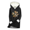 thumbnail image 2 of YueHuiYing Fashion Women's Winter Printed Large Loose Hoodie Top Thickened Warm Close Fitting Shirt Long Sleeve Hoodie, 2 of 5
