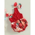thumbnail image 4 of nvzhuang Baby Girls Romper Set, Rabbit/Butterfly/Flower Print Sleeveless Romper with Hairband, 4 of 8