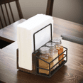 thumbnail image 2 of Cipaher Napkin Holder Countertop Wooden Farmhouse Napkin Holder for Table with 3 Glass Salt and Pepper Shakers, 2 of 6