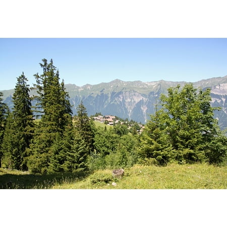 Axalp Summer Mountains Alpine Pasture Landscape-12 Inch BY 18 Inch Laminated Poster With Bright Colors And Vivid Imagery-Fits Perfectly In Many Attractive Frames