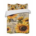 thumbnail image 2 of Yellow Sunflower Twin Size Down Alternative Comforter, Lightweight Comforter Quilt Bedding Set with Pillow Shams Watercolor Retro Floral Plant Leaf All Seasons Bed Comforter Duvet Insert 68"x86", 2 of 7