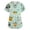 01#Mint Green, variant on Women's Party Hat Forest Animal Cartoon Print V‑Neck Scrub Top, Short Sleeve Work Uniform with Dual Pockets for Pediatric Healthcare Workers S