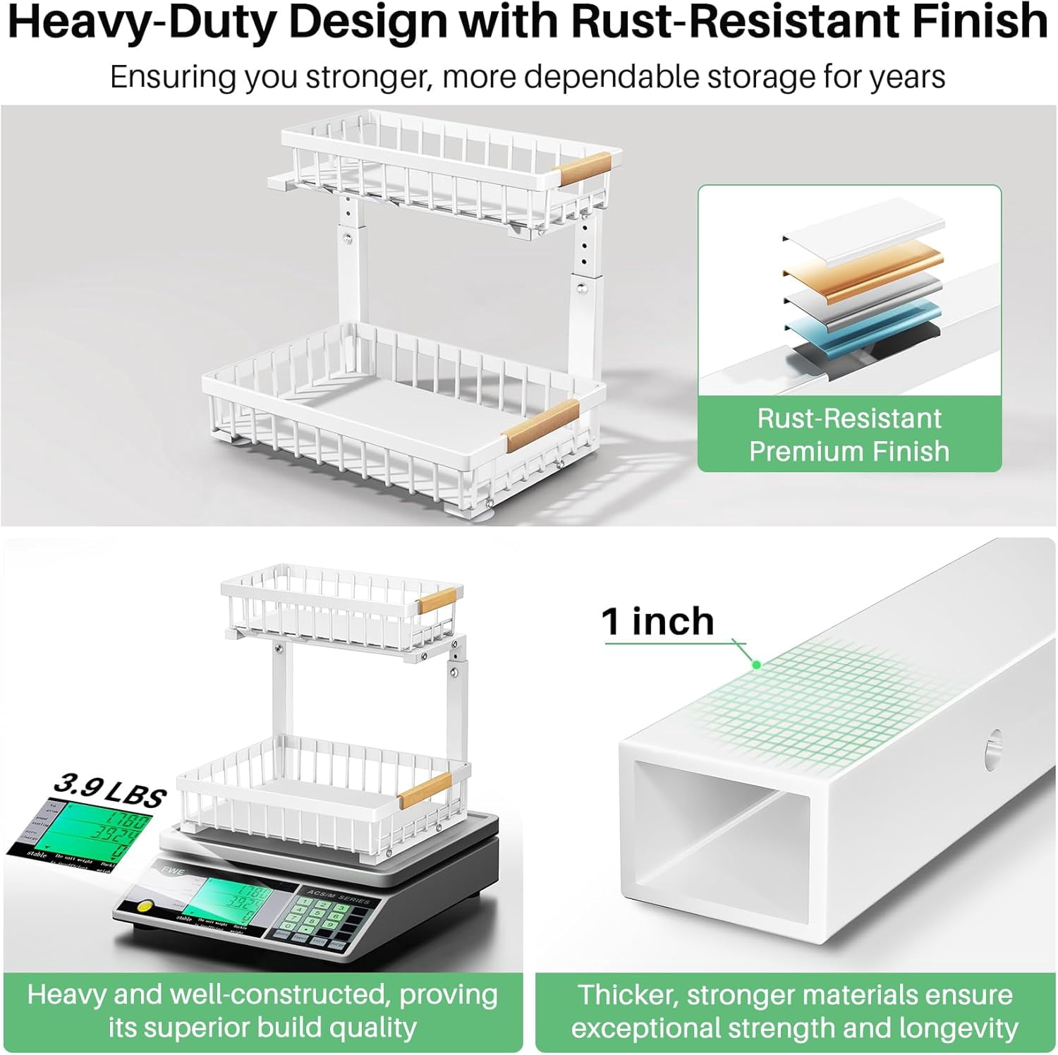 Under Sink Organizer, 2 Tier Under the Sink Storage, Slide out Pull out Cabinet Organizer Shelf, Metal Sliding Drawer for Kitchen Bathroom Pantry Closet Organization Rack