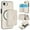 White, variant on Decase for iPhone 16e Flip PU Leather Back Cover with 2-in-1 Detachable Magnetic Wallet with 5 Card Slots Compatible Mag-Safe and RFlD Blocking Kickstand and Wireless Charging,Black