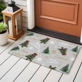 thumbnail image 4 of Grey Christmas Entryway Rug 2'x3'&nbsp; Non Slip Front Door Mats, Winter Green Pine Tree Gold Snowflake Entrance Rugs Indoor Outdoor Carpet, Washable Floor Mats Small Area Rug for Bedroom Kitchen, 4 of 8