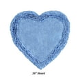 thumbnail image 4 of Better Trends 30'' x 30'' Heart Shape Bathroom Rug with Non Slip Backing 100% Cotton Water Absorbent, Machine Washable, (Blue) Shaggy Border Collection, 4 of 6