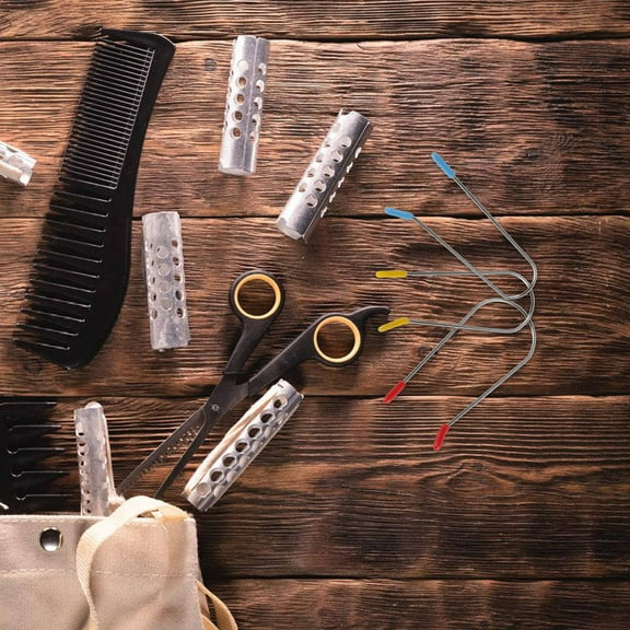 Beaupretty Hot Roller Clamp 304 Stainless Steel Assorted Colors for Hair Styling 24Pcs