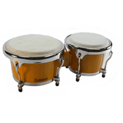 UNBRANDED, EDMBG Zenison - Bongo Drums 8+9" Set, Natural Wood Dual Bongos, World Latin Percussion