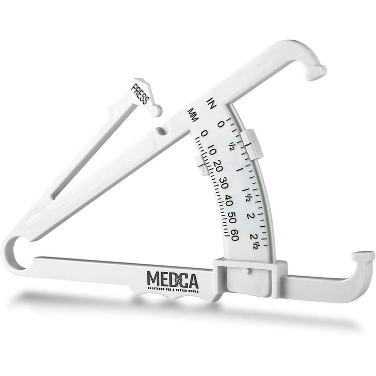 Woman measuring her body fat with body fat caliper – W.I.S.E. Med