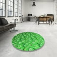 thumbnail image 4 of Ahgly Company Machine Washable Indoor Square Transitional Neon Green Area Rugs, 8' Square, 4 of 7