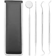 thumbnail image 1 of Juego de 4 herramientas de acero inoxidable para la limpieza dental de perros: espejo dental, raspador bucal, removedor de dientes, placa y sarro., 1 of 5
