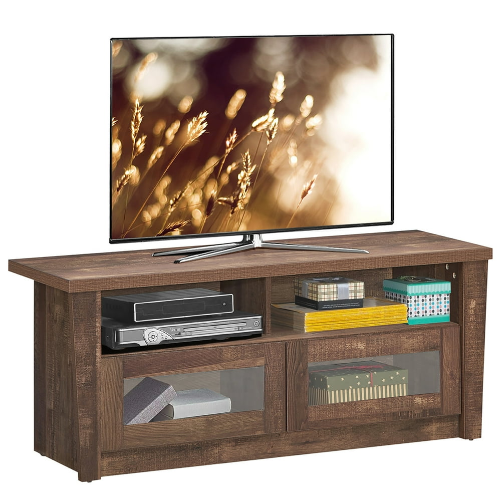Costway TV Stand Entertainment Center Hold up to 55'' TV with 2 Shelves