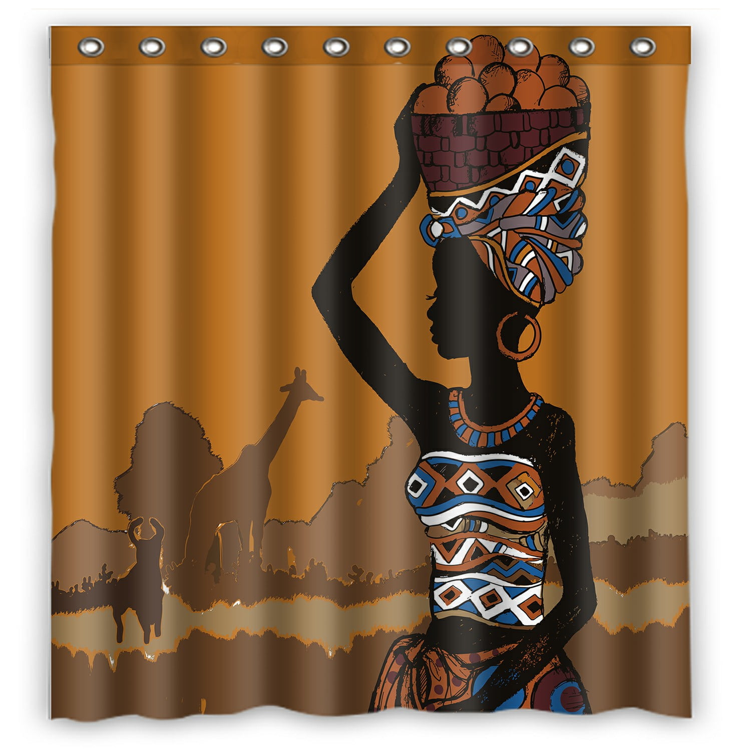 ECZJNT illustration Beautiful black African woman Shower Curtain Bathroom Waterproof Home Decor