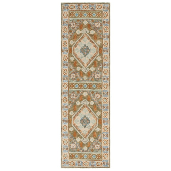 SAFAVIEH Heritage Devon Oriental Runner Rug, Ivory/Light Blue, 2'3" x 8'
