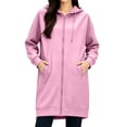 thumbnail image 2 of Hilenly Womens Long Zip Up Hoodies Tunic Sweatshirt Dress Comfortable Fall Jacket with Pockets, 2 of 10