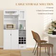 thumbnail image 4 of HOMCOM Hutch de Cuisine avec Rangement pour Vin Micro-Ondes Comptoir Tiroir Blanc, 4 of 10