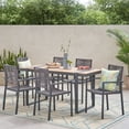 thumbnail image 2 of Taos Aluminum Outdoor 7-Piece Dining Set, Natural, Gray, and Dark Gray, 2 of 13
