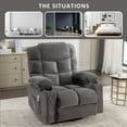 thumbnail image 6 of Clearance! Swivel Recliner Chair for Adults, UHOMEPRO Power Recliner Chair with Massage and Heat, Manual Nursery Rocker Chair Sofa with USB Port, Modern Living Room Lounge Chair, Gray, 6 of 11
