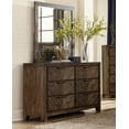 thumbnail image 2 of Modern Distressted Espresso Finish 6pc King Bed Dresser Mirror Chest Nightstand Bedroom Set Wooden Furniture, 2 of 7