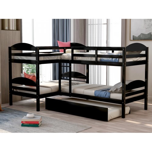 l shaped twin beds with trundle