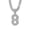 Silver 8 With Chain, variant on PAURO Number 8 Necklace for Men Long Cuban Chain Gold/Silver Plated Stainless Steel Cubic Zirconia Dainty Personalized Pendant Statement Jewelry Silver 8 With Chain