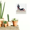 thumbnail image 2 of Wynwood Studio Fashion and Glam Modern Canvas Art - Black High Heels Over The Box, Wall Art for Living Room, Bedroom, and Bathroom, 12 in x 12, Black and White Home Decor, 2 of 5