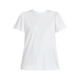 thumbnail image 5 of Time and Tru Women's Crewneck Top with Short Flutter Sleeves, Sizes XS-XXXL, 5 of 5