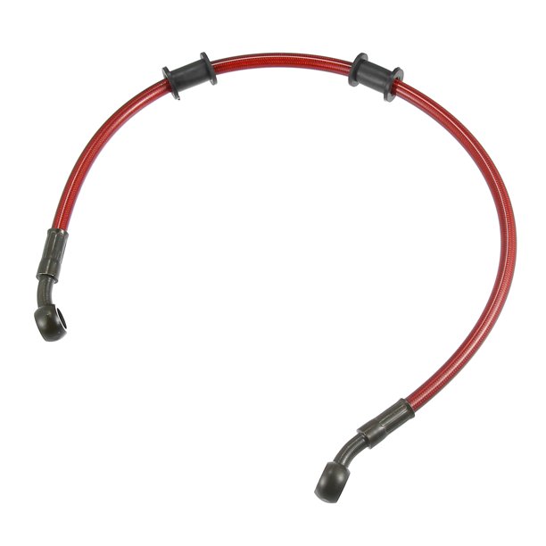 50cm 19.69 "Longitud 10mm ID Motocicleta Línea de freno hidráulico Tubo de manguera de aceite 28 ° Cable trenzado de acero inoxidable para ATV Motocross Sport Bikes Red