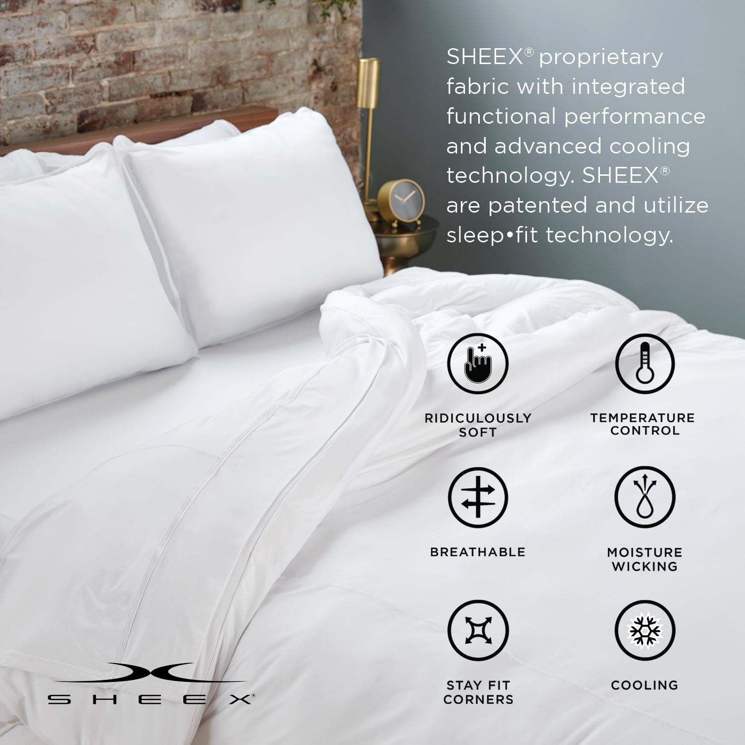 pix Try Sheex Commercial essential performance sheet set powered by sheex queen pewter
