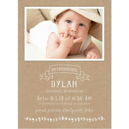 Rustic Baby Standard Baby Announcement