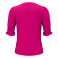 thumbnail image 3 of Ruyang Summer Shirts for Women Women's New Summer V Neck Puff Sleeve Solid Color Shirt Tops Women Top Long, 3 of 6
