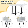 thumbnail image 2 of Rectanglar Dining Table Set for 6, 59" Farmhouse Kitchen Table and 6 Upholstered Dining Chairs, 7 Piece Dining Room Table Set for Living Room, 2 of 9