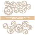 thumbnail image 2 of EeaseCA 50pcs Wooden Gear Decorations Mini DIY Wooden Crafts Wood Gear Shaped Cutouts (Assorted Pattern), 2 of 8