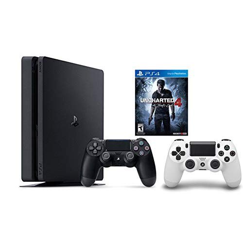 Refurbished PlayStation 4 Slim Console 2 Items Bundle PS4 Slim