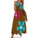 thumbnail image 1 of Nuevo vestido sin mangas marrón chocolate estilo hippie vintage retro de los años 60 con flores y estilo chic de los años 60 vestidos de verano para mujer, 1 of 7