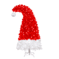 thumbnail image 5 of Tcbosik 6ft Prelit Artificial Christmas Tree with 300 Cold White LED Lights, Santa's Hat Shape Xmas Tree with 1050 Branch Tips, Indoor Holiday Decoration, Red, 5 of 8