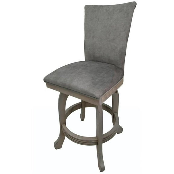 Tobias Designs 30" Swivel Wood Bar Stool without Arms in Trendy Pewter