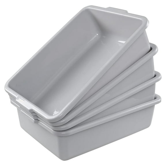 24 L Plastic Bus Tubs, Large Utility Bus Boxes, 4-Pack
