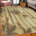 thumbnail image 3 of Autumn Decorative Rug, Fall Maple Leafs Tree Diagonal Leaves Foliage Rustic Wooden Planks Illustration, Quality Carpet for Bedroom Dorm and Living Room, 6 Sizes, Pale Earth, by Ambesonne, 3 of 4