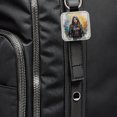 thumbnail image 6 of Fantasy Female Thief Rogue Watercolor Faux Leather Square Keychain, 6 of 7
