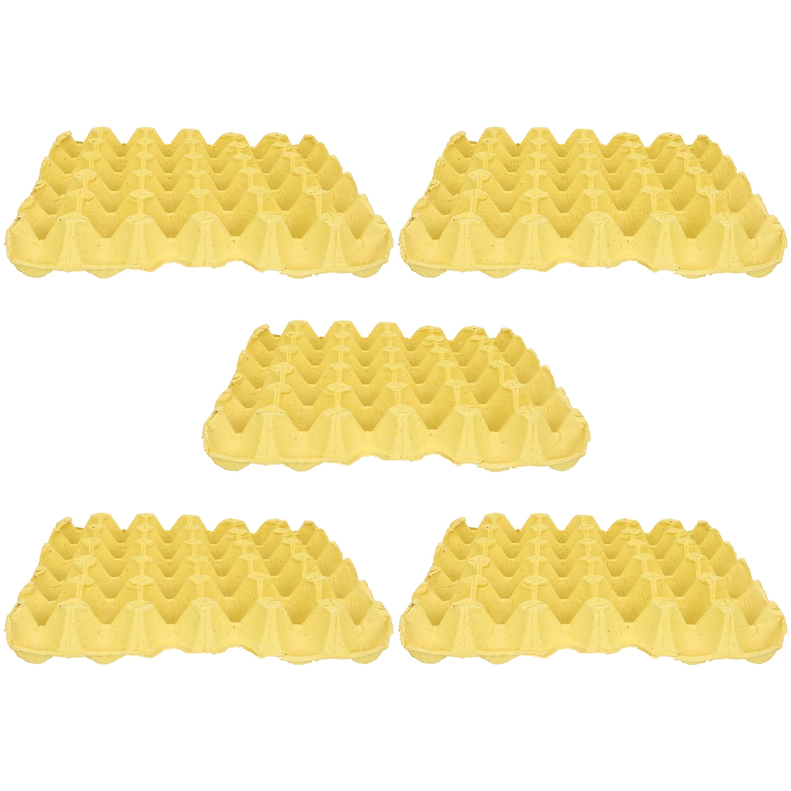 WORGEOUS 5-Pack Yellow Paper Storage Trays and Racks for Quail Eggs and Frying Cartons Organizer