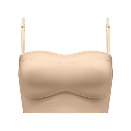 Beige 85/38 Women s Low Back Bra Pack of Bras for Women Wire Backless Bra Convertible High Support Sports Bras for Women Spaghetti Strap Seamless Sleeping one Shoulder Bras fo