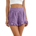 thumbnail image 4 of XuJwPNcy Flowy Shorts for Women Summer Beach Vacation Clothes Smocked Waist Ruffle Shorts Loose Fit Bermuda Shorts, 4 of 5