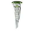 thumbnail image 4 of SuperJeweler 1 1/2 Carat Oval Shape Peridot and Diamond Ring In Sterling Silver For Women, 4 of 6