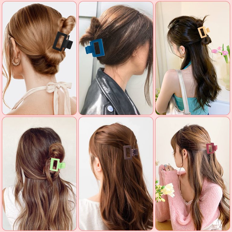 6 PCS Small Claw Clips, Square Matte Hair Claw Clips for  display picture 1